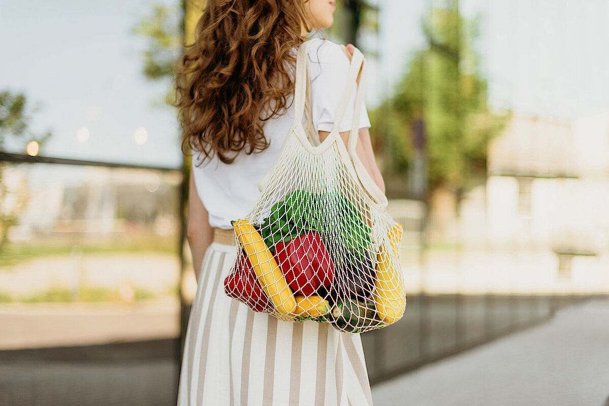 Zero,Waste,Concept,With,Copy,Space.,Woman,Holding,Cotton,Shopper